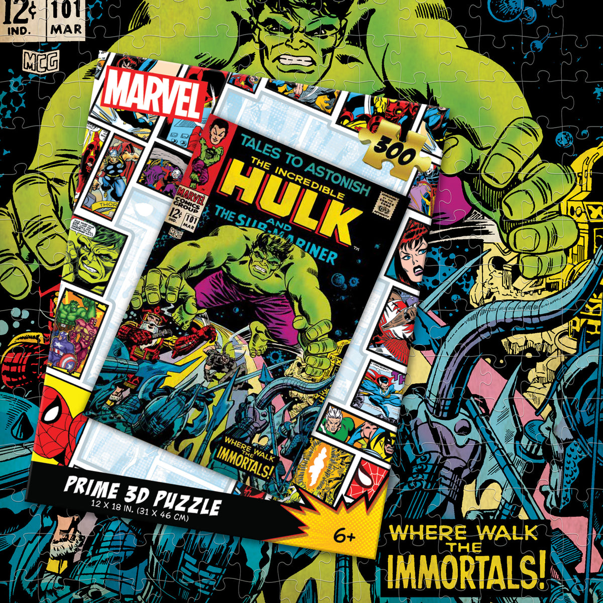 Puzzle 3D Hulk Prime3D (300 pièces, 45,7 cm × 30,5 cm) | Écrasez d'abord. Comptez les pièces après. | 33173
