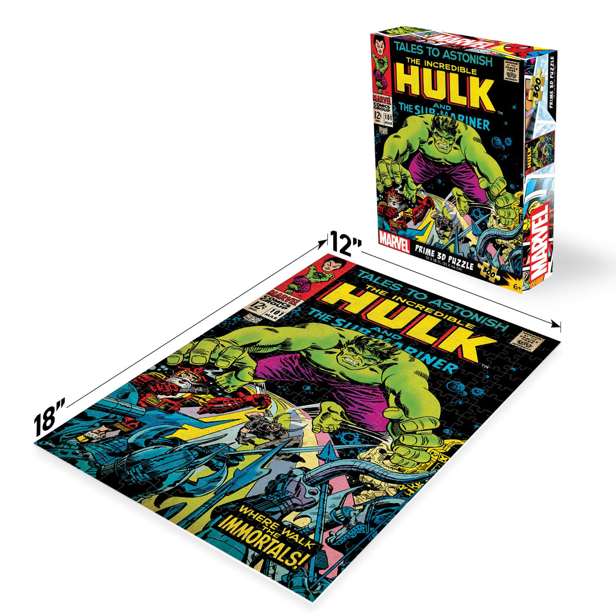 Puzzle 3D Hulk Prime3D (300 pièces, 45,7 cm × 30,5 cm) | Écrasez d'abord. Comptez les pièces après. | 33173