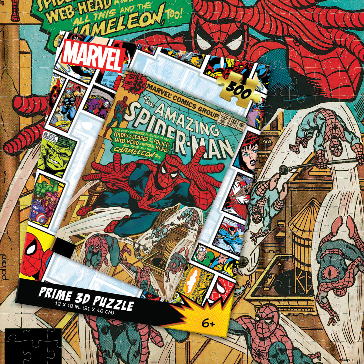 Marvel Spider-Man 3D Puzzle 300 Pieces P3D33193 – Lenticular Amazing Spider-Man Comic Book | Prime3D 12x18" | 1Di Canada