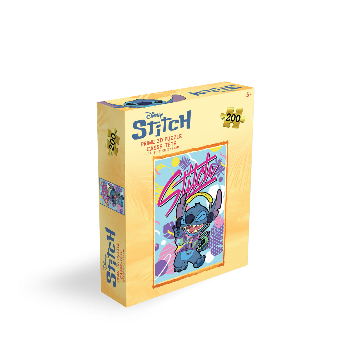 Puzzle 3D lenticulaire Disney Stitch Music de 200 pièces | Stitch joue, vous assemblez | Prime3D | 30,5 x 45,7 cm | 33394