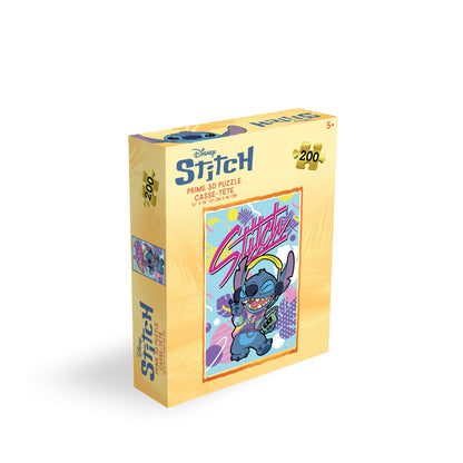 Puzzle 3D lenticulaire Disney Stitch Music de 200 pièces | Stitch joue, vous assemblez | Prime3D | 30,5 x 45,7 cm | 33394