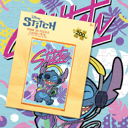 Puzzle 3D lenticulaire Disney Stitch Music de 200 pièces | Stitch joue, vous assemblez | Prime3D | 30,5 x 45,7 cm | 33394