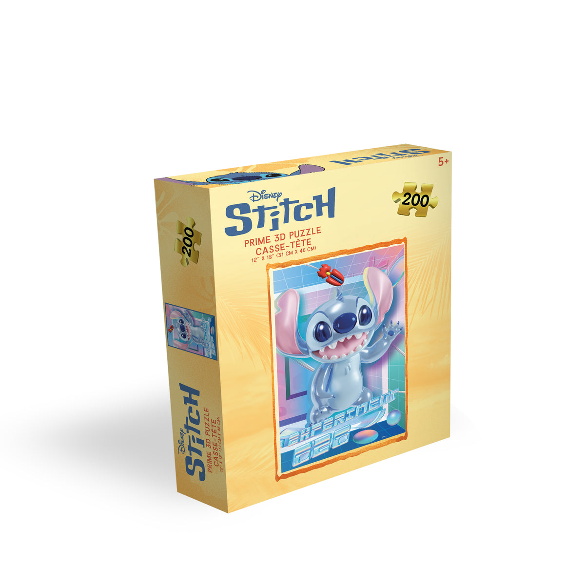 Puzzle 3D lenticulaire Disney Stitch Glow de 200 pièces | Laissez Stitch voler la vedette | Prime3D | 30,5 x 45,7 cm | 33395
