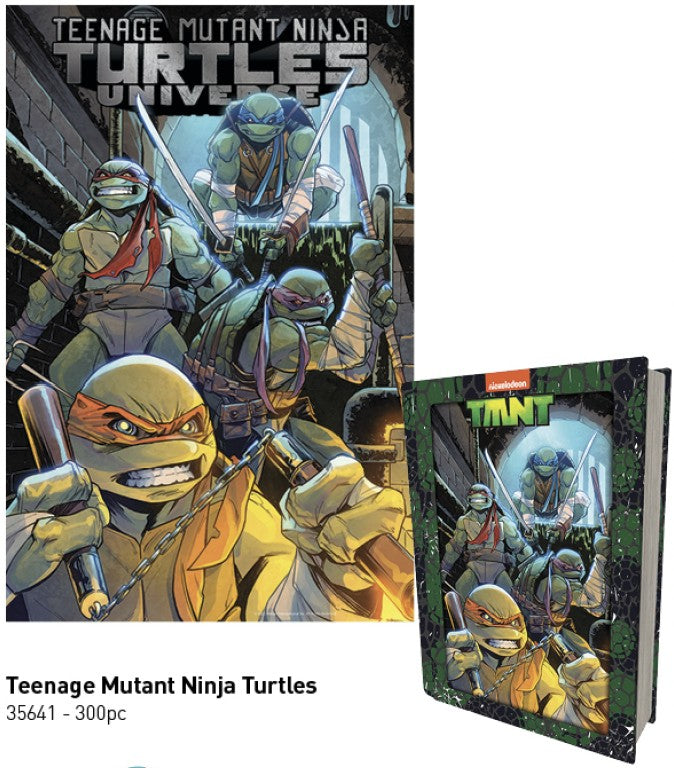 Teenage Mutant Ninja Turtles Closeup 300pc | Collectible Tin Book | Prime 3D Lenticular Puzzle | 18x12" | 35641