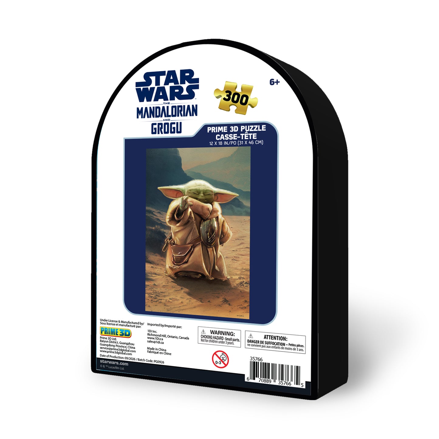 Star Wars The Mandalorian & Grogu 300pc | Collectible Shaped Tin | Prime 3D Lenticular Jigsaw Puzzle | 18x12" | 35766