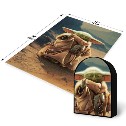 Star Wars The Mandalorian & Grogu 300pc | Collectible Shaped Tin | Prime 3D Lenticular Jigsaw Puzzle | 18x12" | 35766