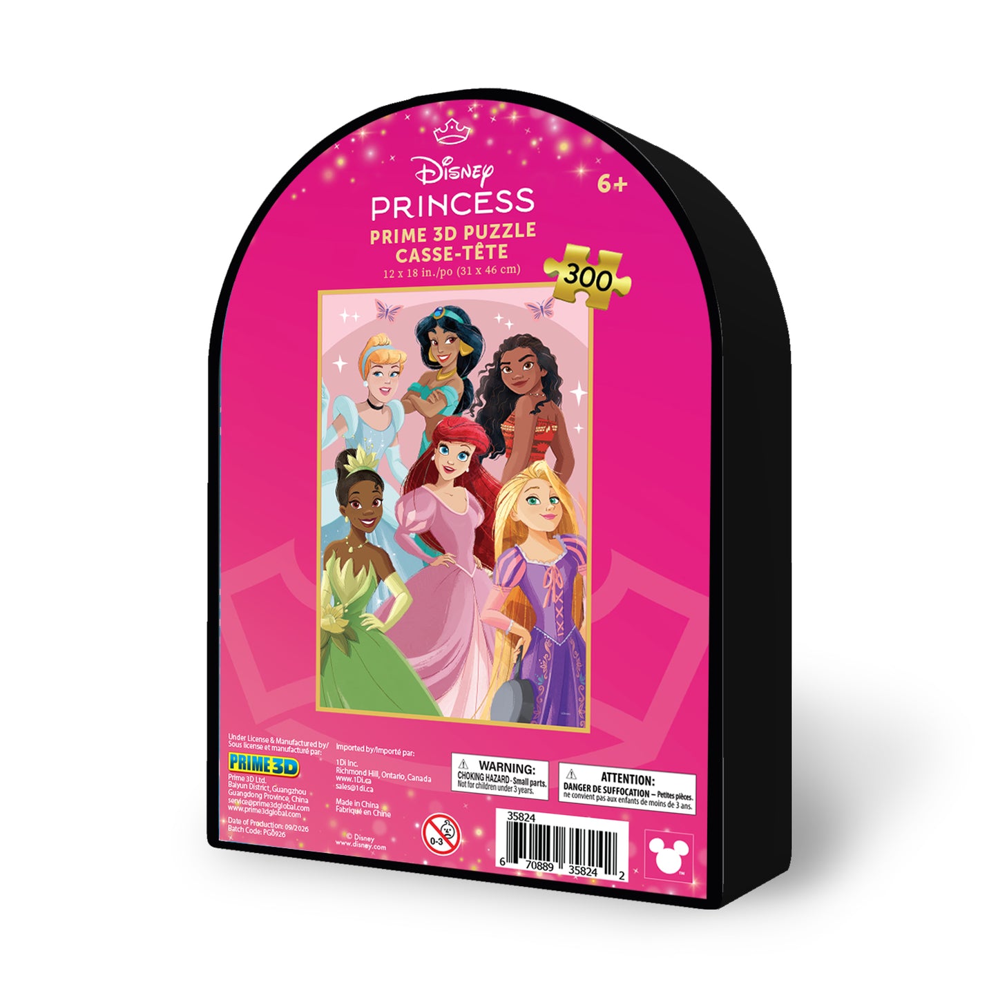 Disney Princess Group Portrait 300pc | Collectible Shaped Tin | Prime 3D Lenticular Jigsaw Puzzle | 18x12" | 35824