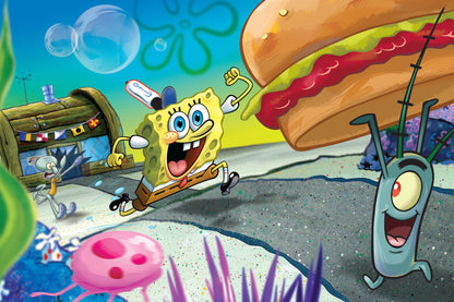 3D/2D Nickelodeon Sponge Bob Square Pants 150pc | Prime 3D Lenticular Jigsaw Puzzle | 18x12" | 37532