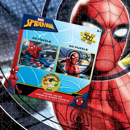 3D/2D Marvel Spider-Man 500pc | Prime 3D Lenticular Puzzle | Thwip It, Snap It, Solve It, Save the City | 24x18" | 37541