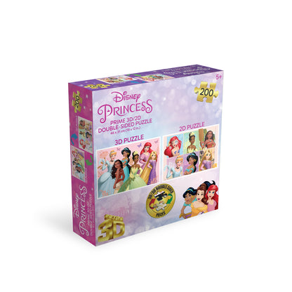Disney Princess 3D/2D 200 Piece 3D Lenticular Puzzle for Kids | Create Magical Memories | 12x18" | 37550