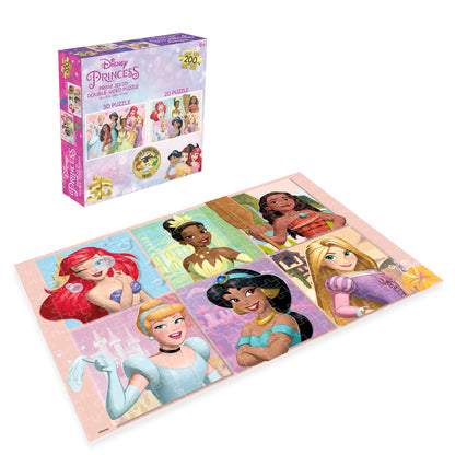 Disney Princess 3D/2D 200 Piece 3D Lenticular Puzzle for Kids | Create Magical Memories | 12x18" | 37550