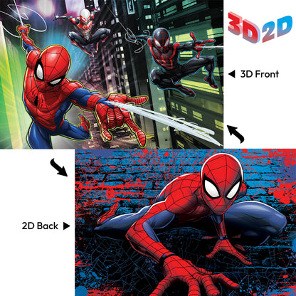 Puzzle 3D lenticulaire Marvel Spider-Man 3D/2D de 200 pièces pour enfants | Petit héros, grande toile | 30 x 46 cm | 37552