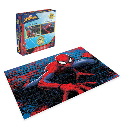 Puzzle 3D lenticulaire Marvel Spider-Man 3D/2D de 200 pièces pour enfants | Petit héros, grande toile | 30 x 46 cm | 37552