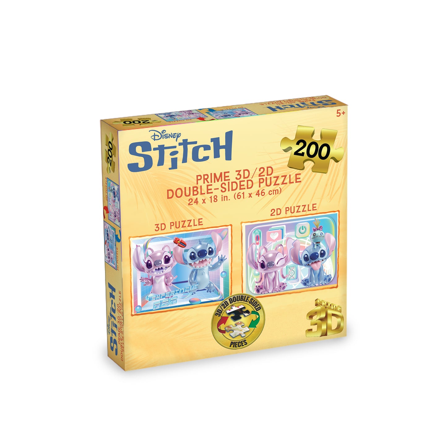 3D/2D Disney Stitch 500pc | Prime 3D Lenticular Puzzle | 24x18" | 37619