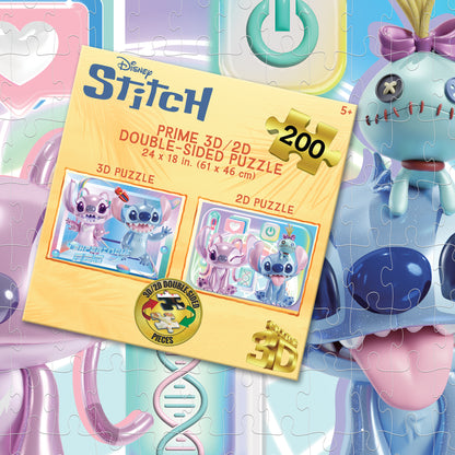 3D/2D Disney Stitch 500pc | Prime 3D Lenticular Puzzle | 24x18" | 37619