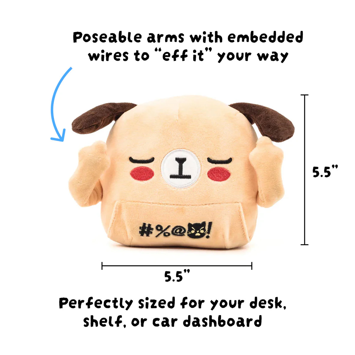 Eff-It Friends Kai Dog Plush 5.5", The Plush That Says It for You | Eff-It Friends | R-TY-PLSH-0004