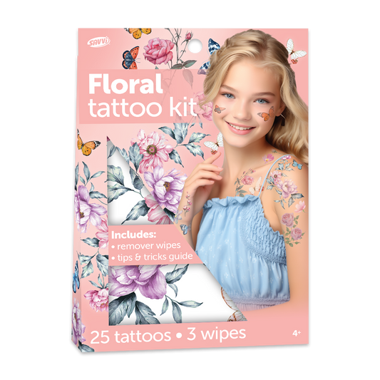 33418 | Savvi Temporary Tattoos - Floral Tattoo Gable Box