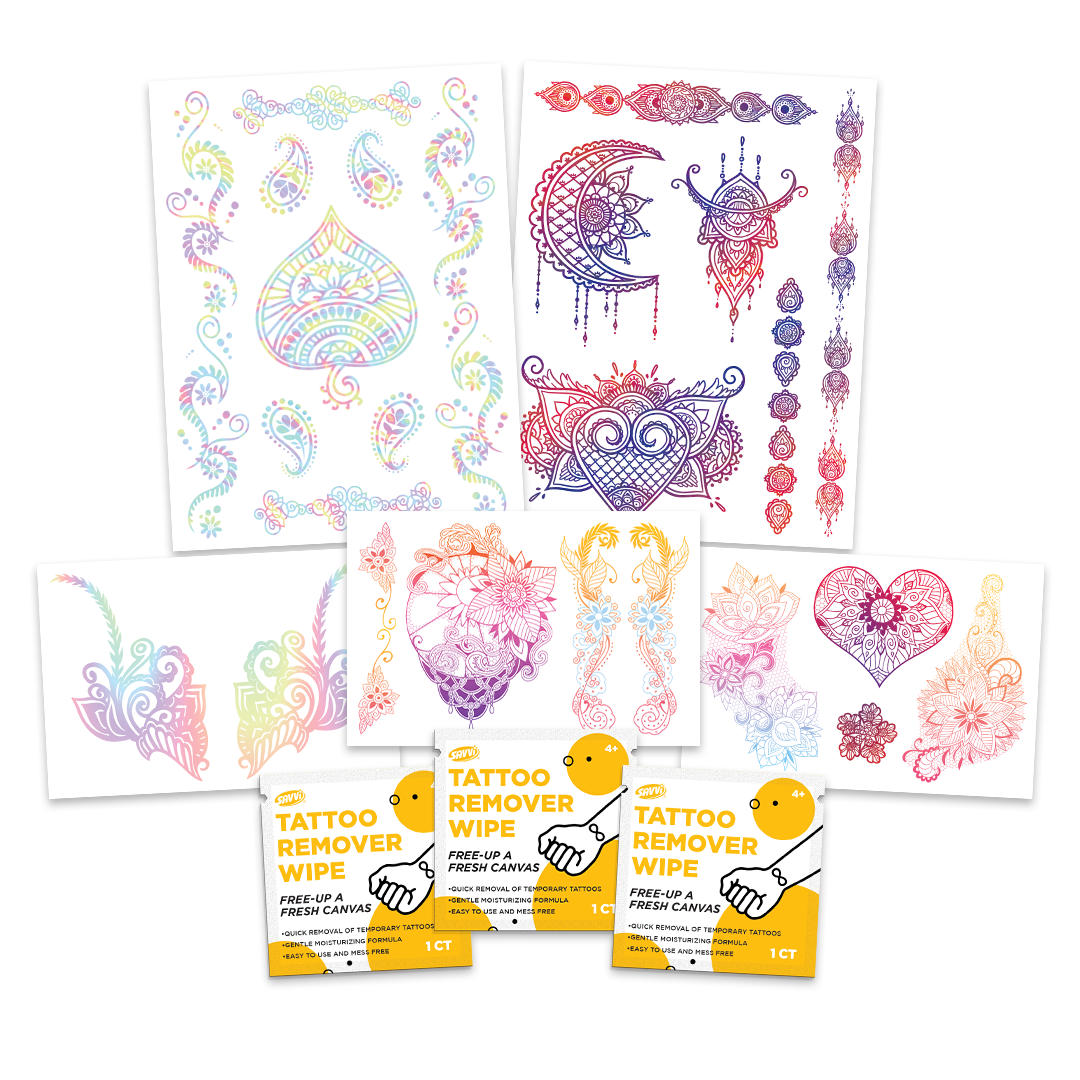 33419 | Savvi Temporary Tattoos - Henna Tattoo Gable Box