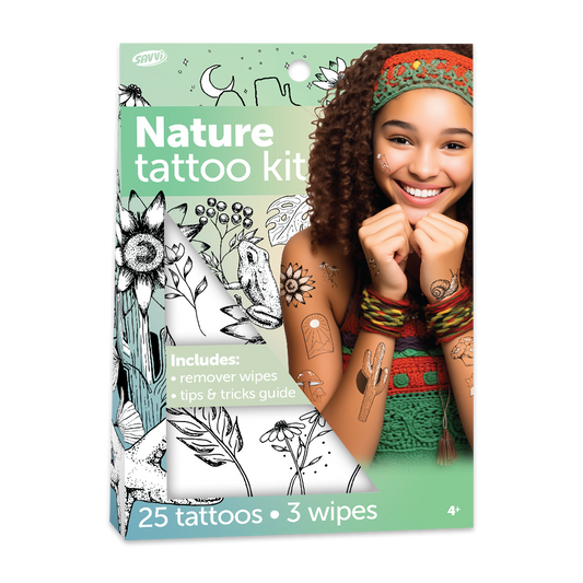 33744 | Savvi Temporary Tattoos - Nature Black and White Tattoo Gable Box