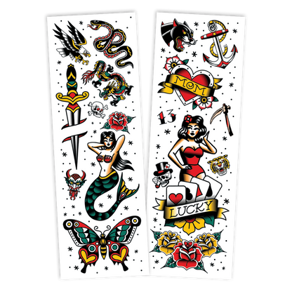 35099 | Savvi Temporary Tattoos - American Traditional Flash Tattoo Pouch