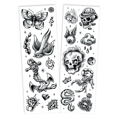 35107 | Savvi Temporary Tattoos - Black and Gray Flash Tattoo Pouch