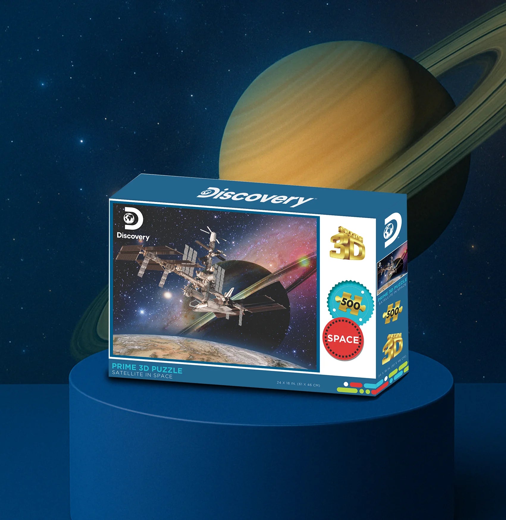 Satellite in Space 3D Jigsaw Puzzle – 500 Piece Cosmic Puzzle | Prime3D | 24x18" | 1Di Canada