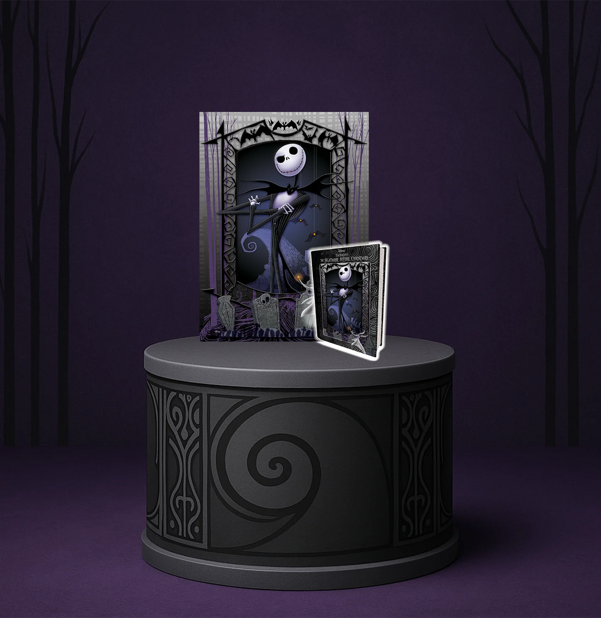 Coffret métallique avec puzzle 3D/2D Disney L'Étrange Noël de monsieur Jack (200 pièces, 45,7 cm × 30,5 cm) | Bienvenue à Halloween Town. | 35558