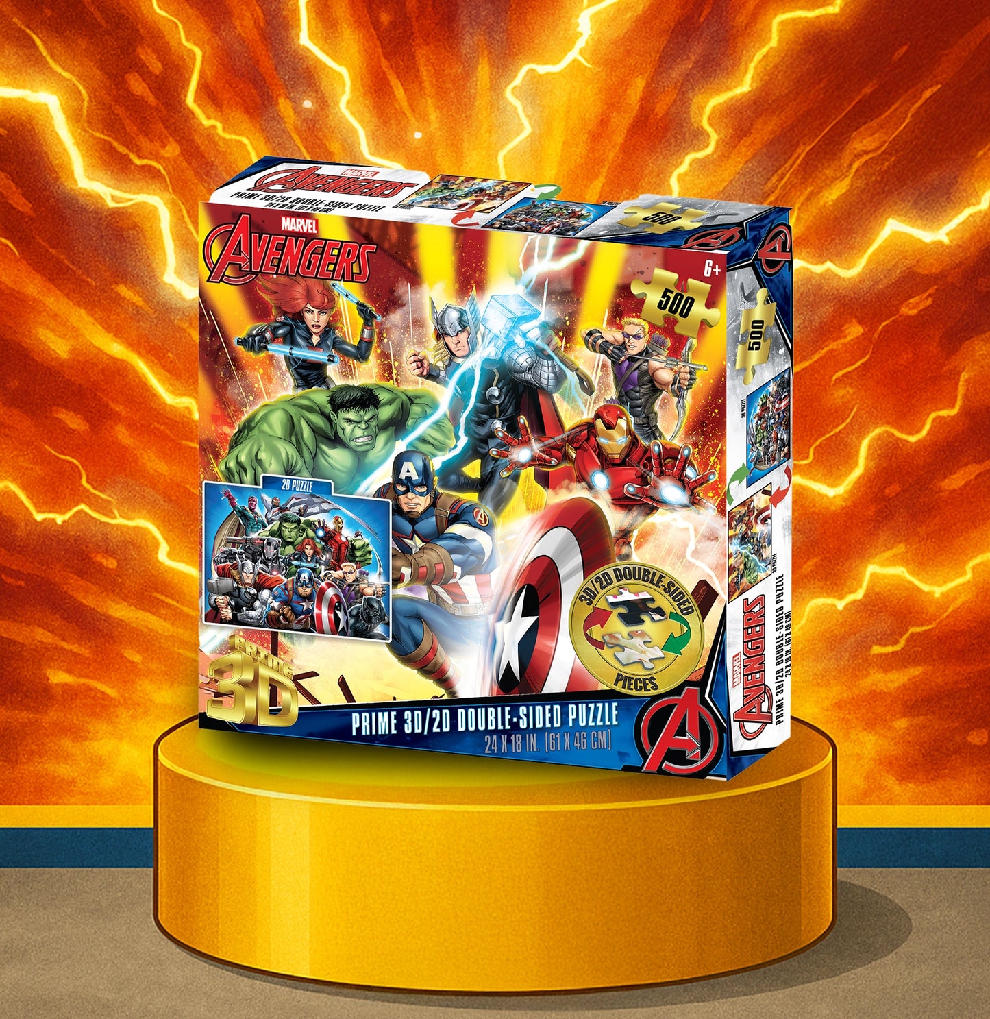 37556 | 3D/2D Marvel Avengers 500pc 24x18"
