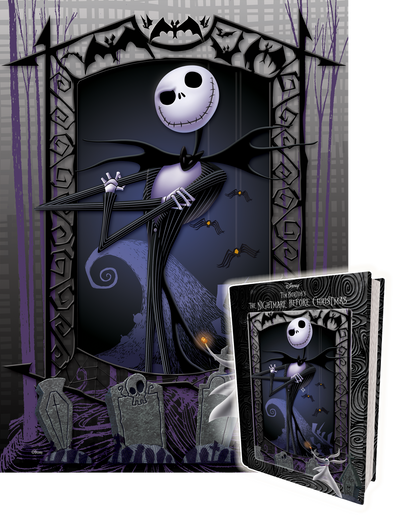 Coffret métallique avec puzzle 3D/2D Disney L'Étrange Noël de monsieur Jack (200 pièces, 45,7 cm × 30,5 cm) | Bienvenue à Halloween Town. | 35558