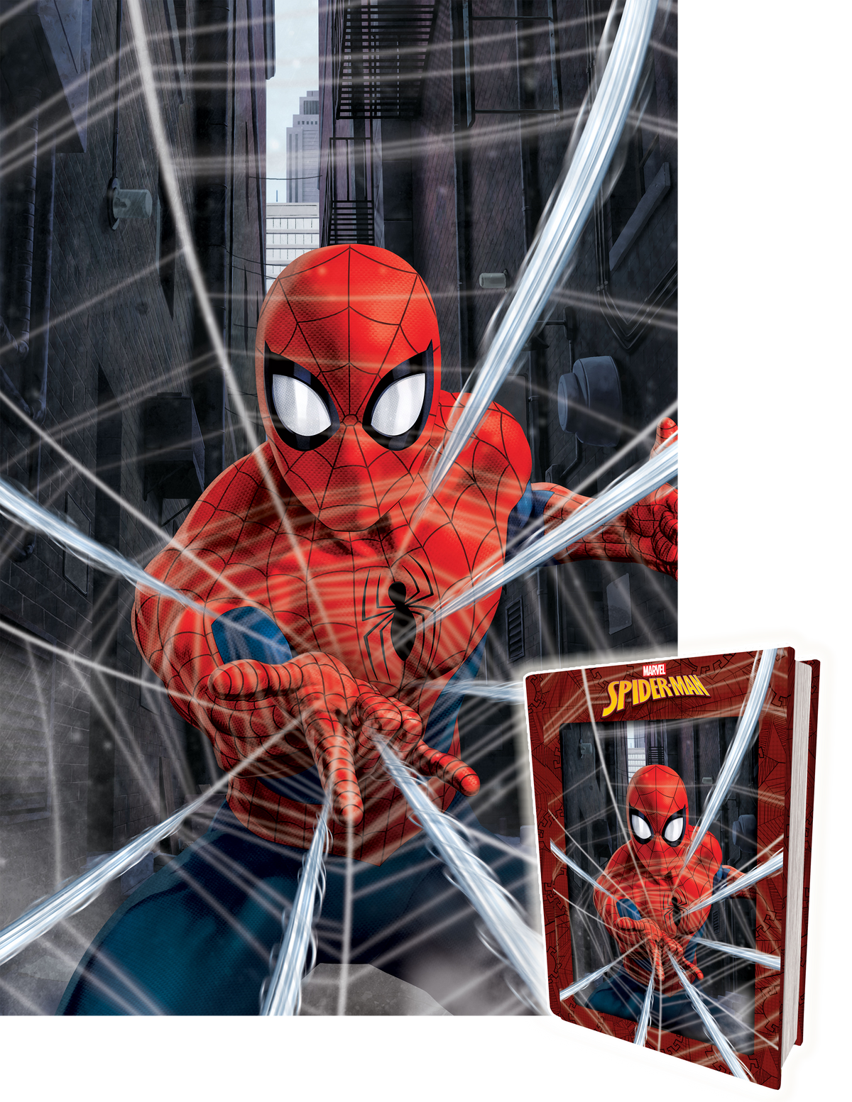 Spider Man Marvel 3D Jigsaw Puzzle in Tin Book Packaging 35561 300pc 18x12"