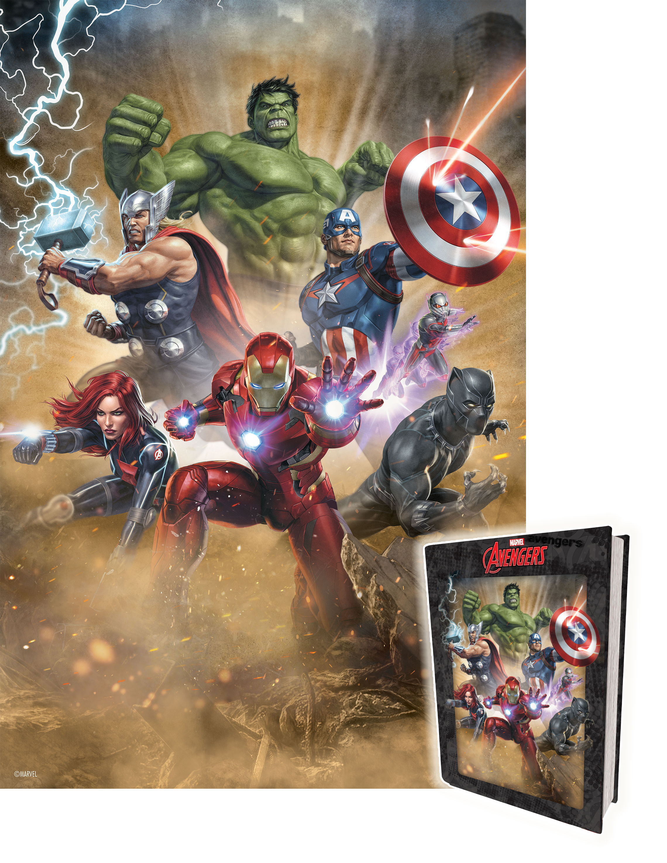 Avengers Marvel 3D Jigsaw Puzzle in Tin Book Packaging 35562 300pc 18x12"